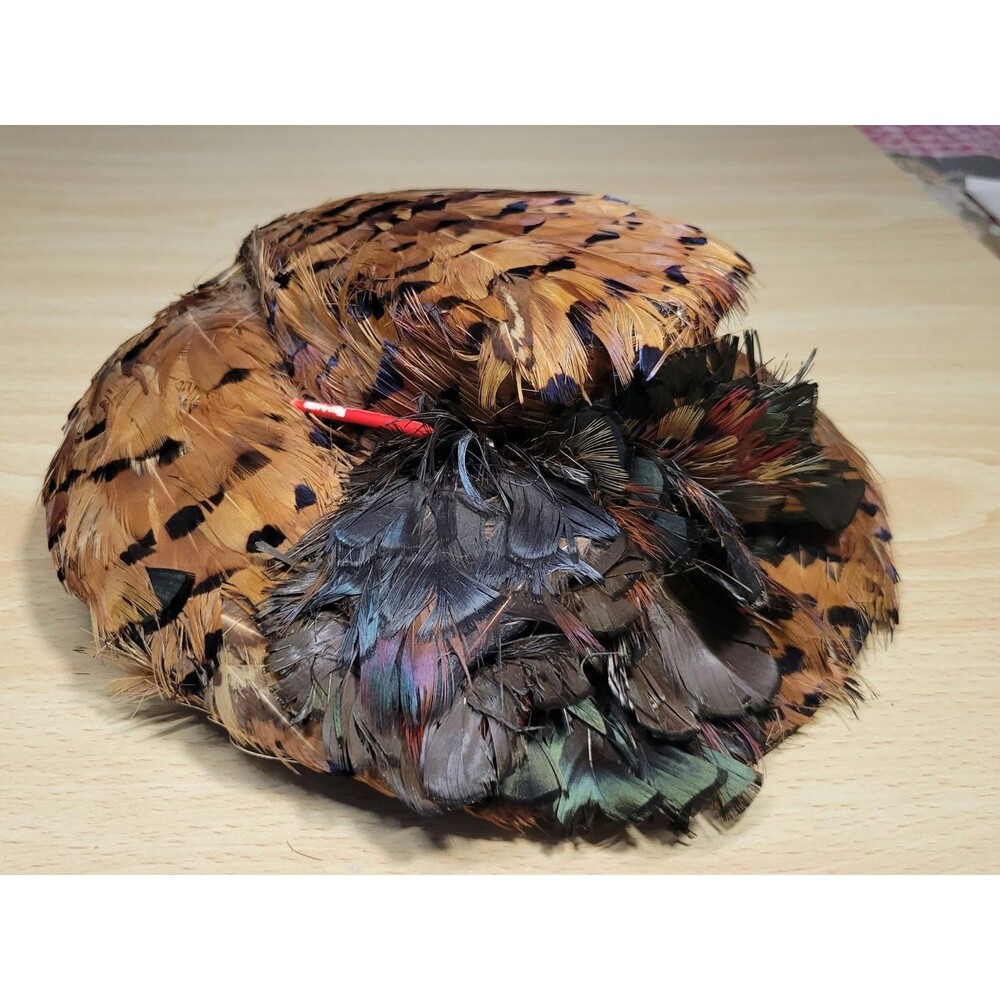 VINTAGE PEACOCK FEATHER HAT  STUNNING PHEASANT WOMEN'S HAT